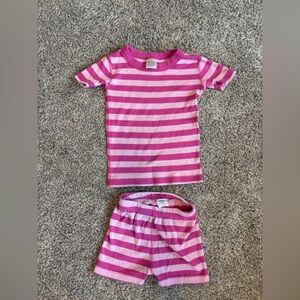 Hanna Andersson Pink Striped Pajama Set 3T